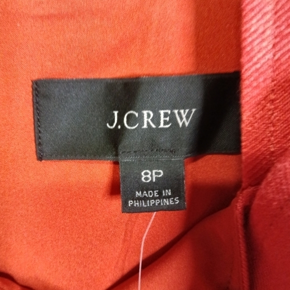 Re- Imagined by J.Crew Tank Sheath Dress Solid Rust Linen Blend SZ Petite 8P - Picture 7 of 11